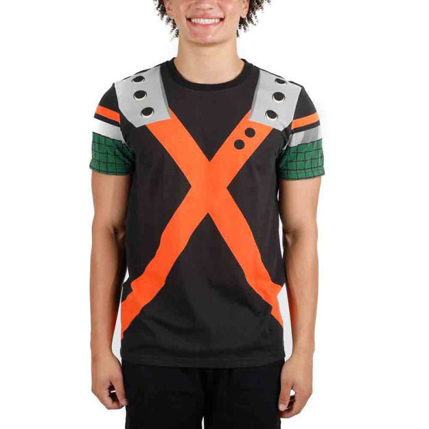 BIOWORLD Naruto Uzumaki Cosplay T-Shirt - Black/Orange