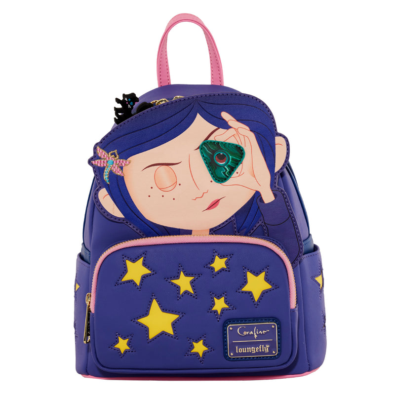 LOUNGEFLY LAIKA CORALINE STARS COSPLAY MINI BACKPACK (August Preorder)