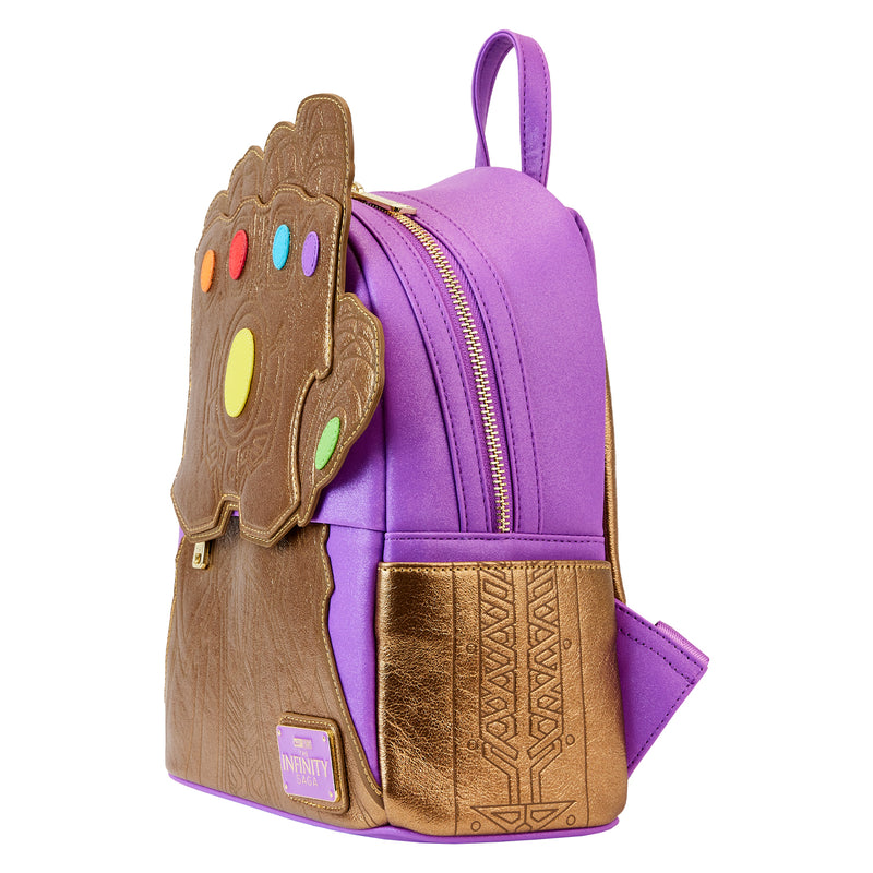 LOUNGEFLY MARVEL SHINE THANOS GAUNTLET MINI BACKPACK (August Preorder)