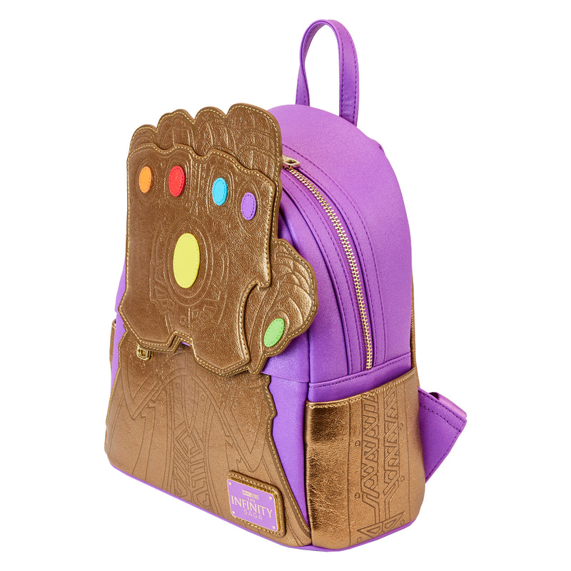 LOUNGEFLY MARVEL SHINE THANOS GAUNTLET MINI BACKPACK (August Preorder)