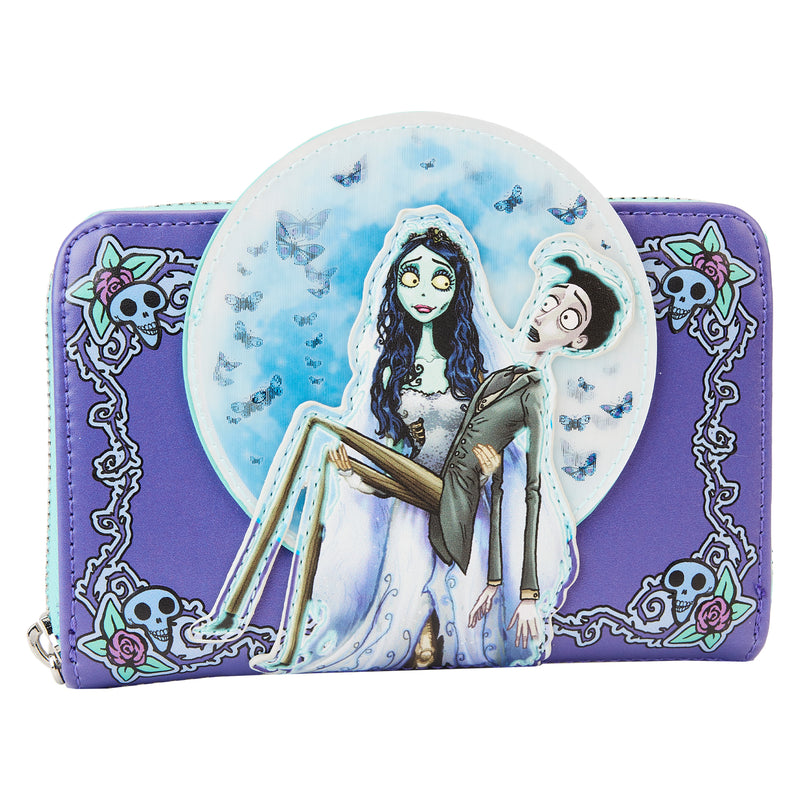 LOUNGEFLY WB CORPSE BRIDE MOON ZIP AROUND WALLET (August Preorder)