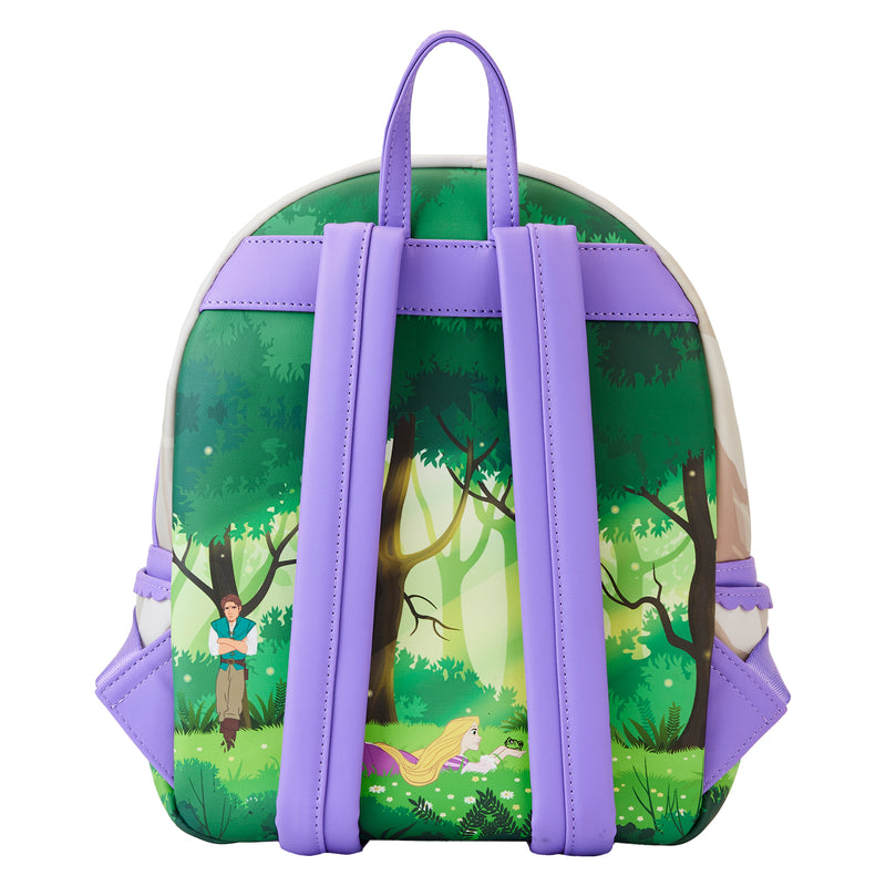 LOUNGEFLY DISNEY TANGLED RAPUNZEL SWINGING FROM TOWER MINI BACKPACK ( July Preorder)