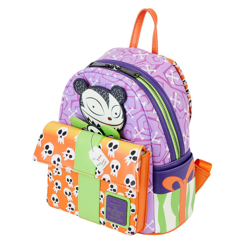 LOUNGEFLY DISNEY NIGHTMARE BEFORE CHRISTMAS SCARY TEDDY PRESENT MINI BACKPACK (August Preorder)