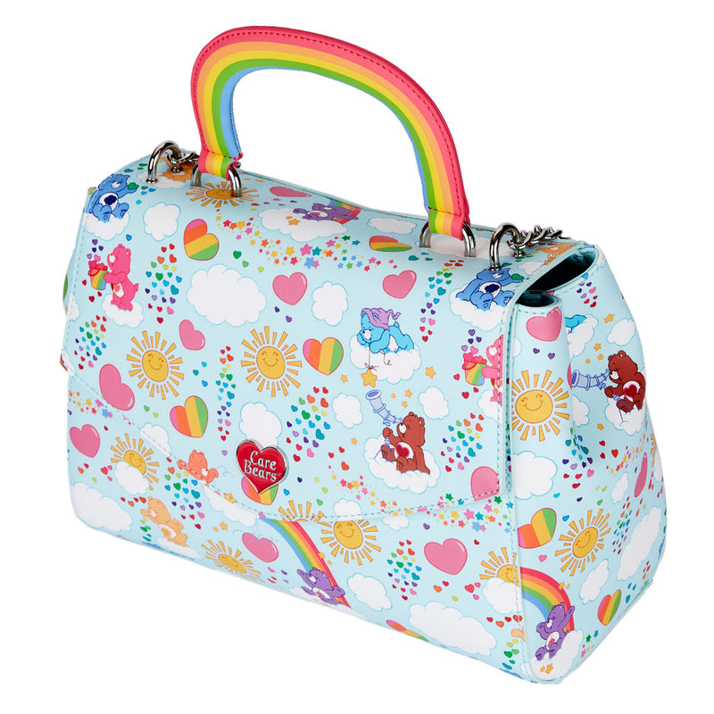 Loungefly Care bears aop rainbow handle crossbody bag