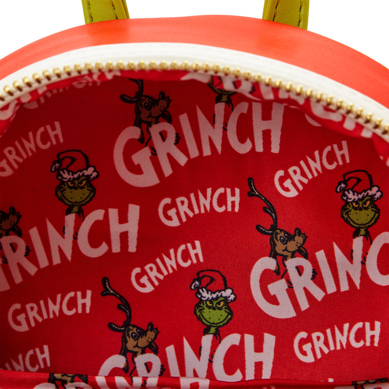LOUNGEFLY  DR SEUSS GRINCH LENTICULAR HEART MINI BACKPACK