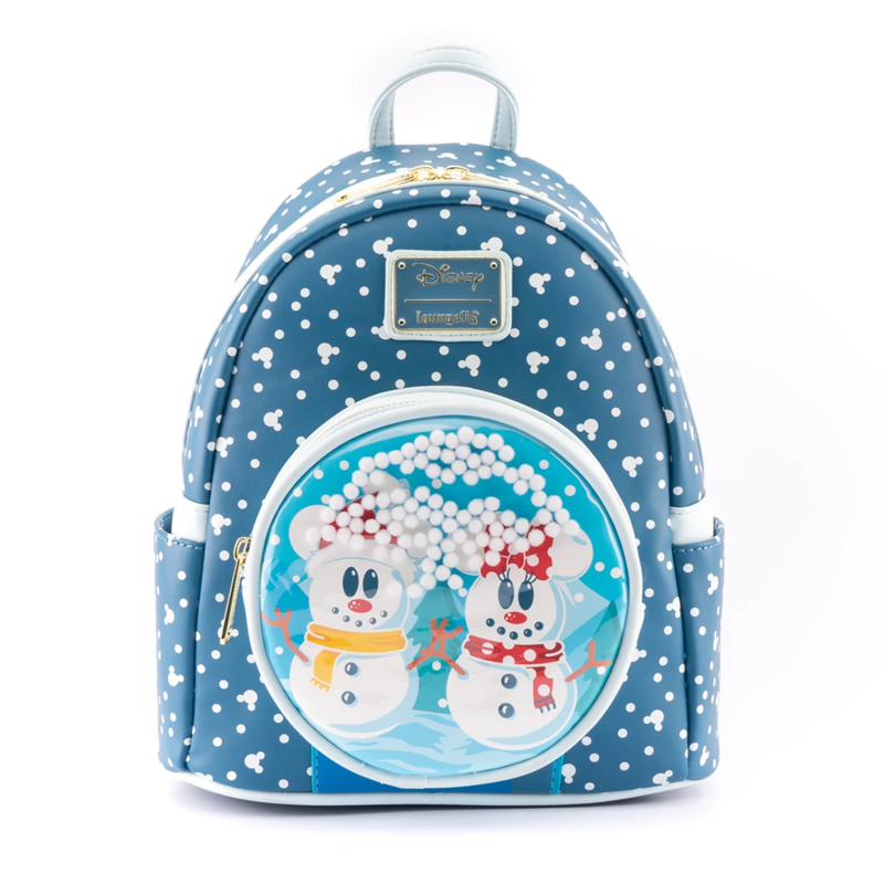 Loungefly Disney Snowman Minnie Mickey Snow Globe Mini Backpack