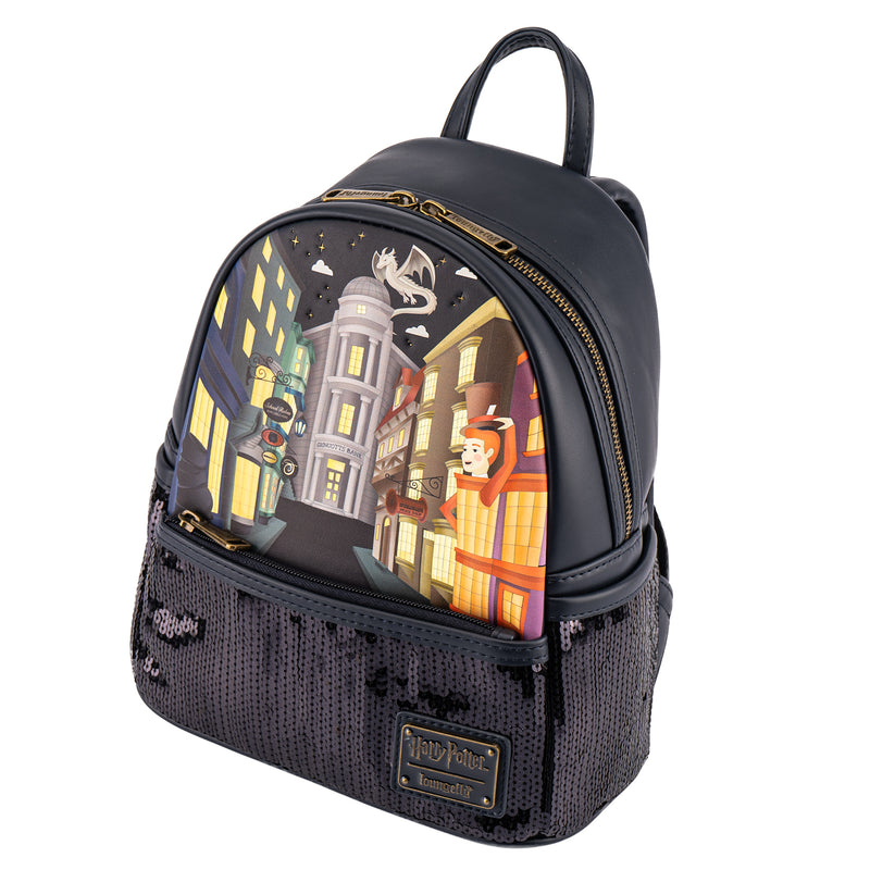 Loungefly Harry Potter Dragon Alley Sequin Mini Backpack