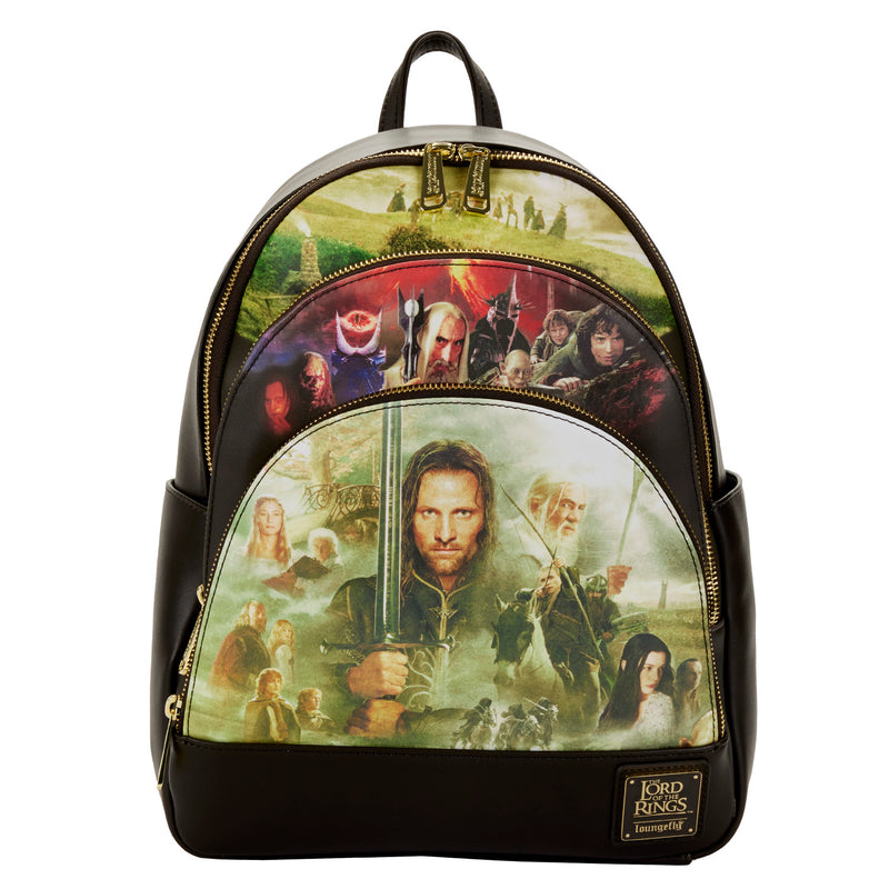 Loungefly Lord of the Rings Trilogy Mini Backpack (Official LOTR Merchandise)