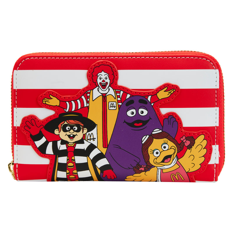 LOUNGEFLY MCDONALDS RONALD AND FRIENDS ZIP AROUND WALLET