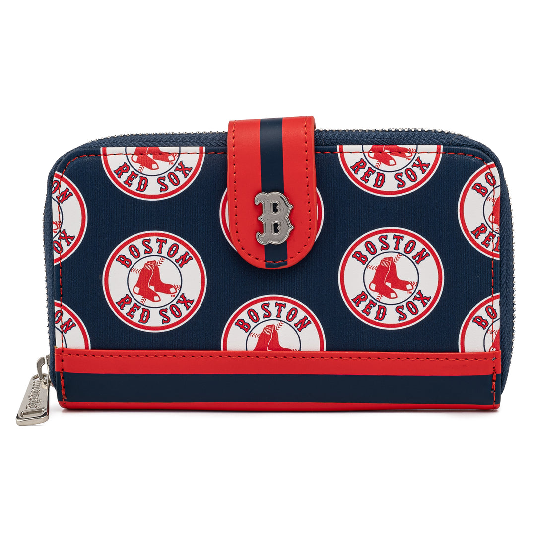 Loungefly MLB Boston Red Sox Logo Wallet NEW MLB Boston Red Sox Patches Zip Around Wallet | Loungefly main image 2
