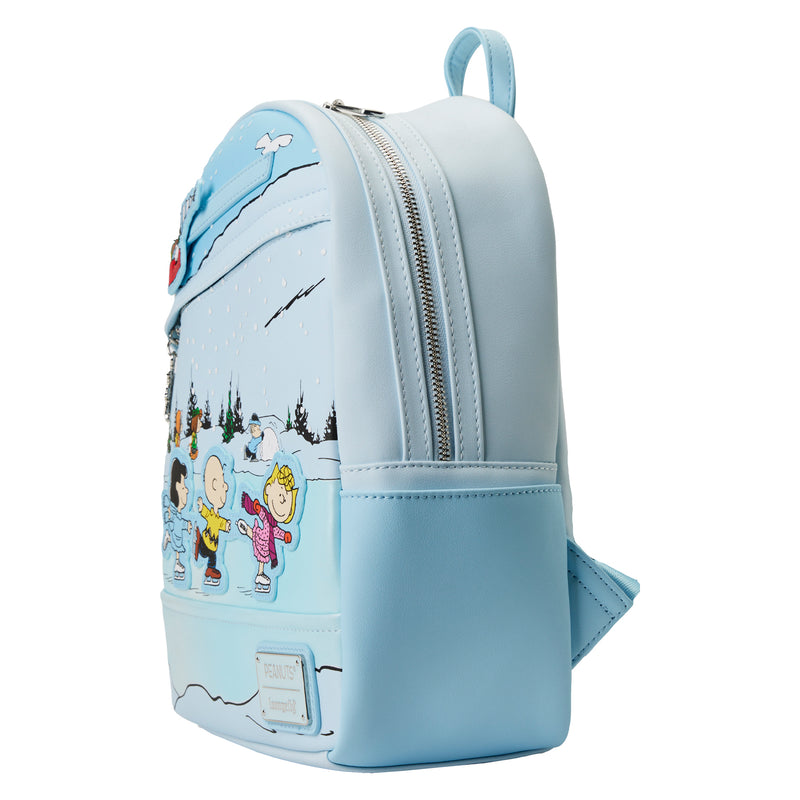 LOUNGEFLY PEANUTS CHARLIE BROWN ICE SKATING MINI BACKPACK