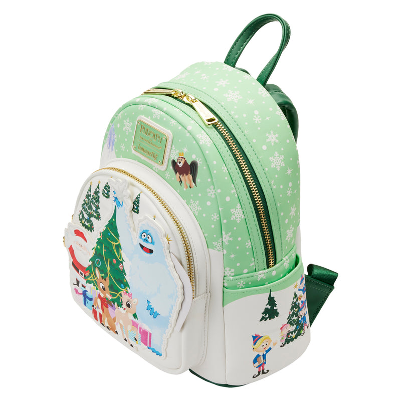 LOUNGEFLY  RUDOLPH HOLIDAY GROUP MINI BACKPACK