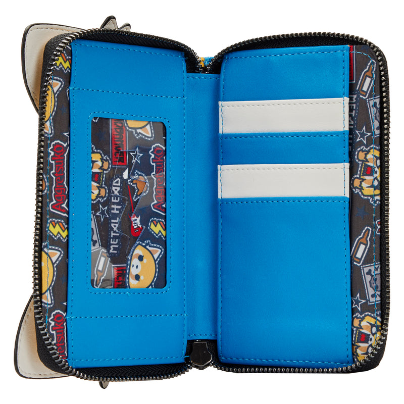LOUNGEFLY SANRIO AGGRETSUKO COSPLAY ZIP AROUND WALLET