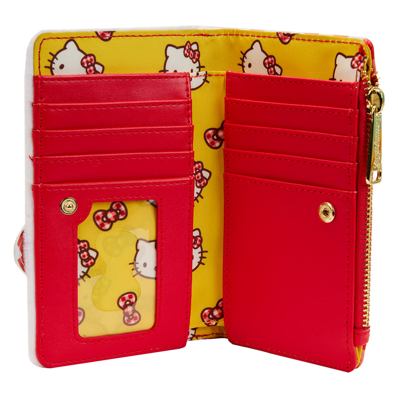 LOUNGEFLY SANRIO HELLO KITTY GINGHAM COSPLAY FLAP WALLET