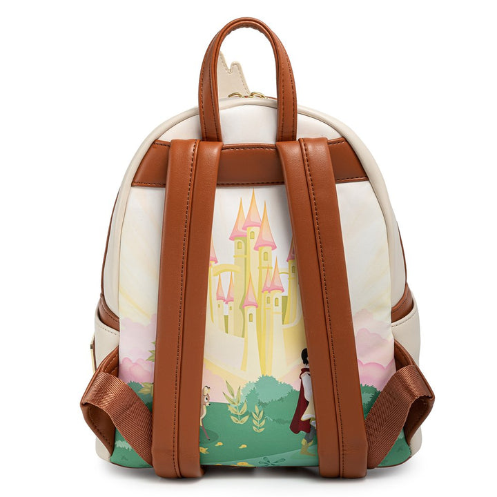 Disney Pink & White Snow White Floral Mini Backpack with Castle Print Disney main image 3