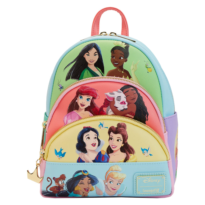 LOUNGEFLY DISNEY PRINCESS COLLAGE TRIPLE POCKET MINI BACKPACK – Spell  Boutique