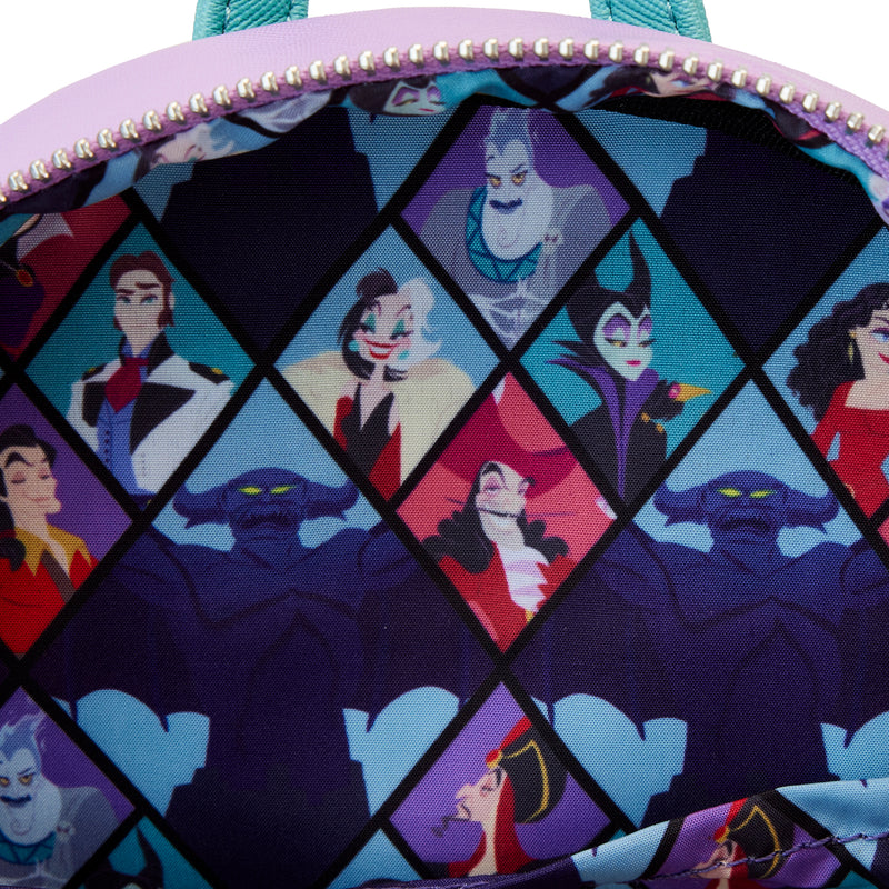 LOUNGEFLY DISNEY VILLAINS COLOR BLOCK TRIPLE POCKET MINI BACKPACK (Mid March)