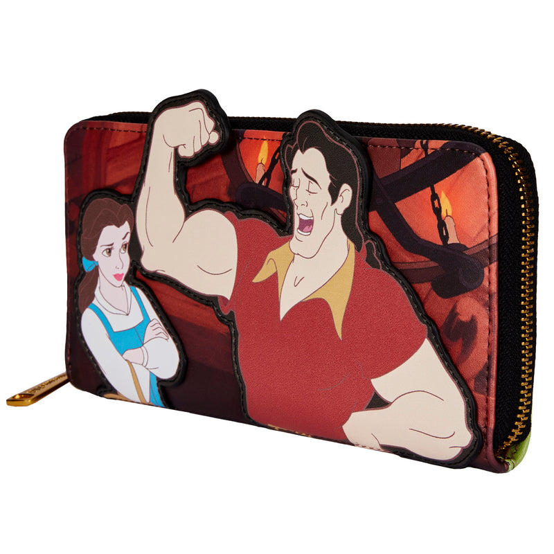 Loungefly Disney villains scene Gaston zip around wallet