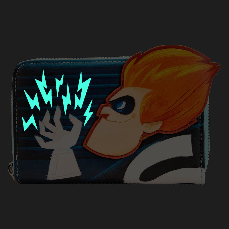 LOUNGEFLY DISNEY PIXAR MOMENTS INCREDIBLES SYNDROME ZIP AROUND WALLET